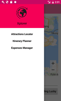Xplorer App home page